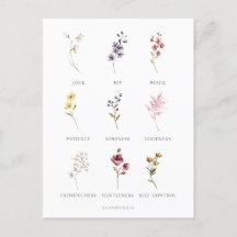 Blumenfrucht des Geistes Galatians 5 Postkarte