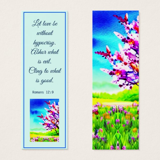 Blumenfrühling Farbenfroh Elegantes Bibelverse (Vorne & Hinten)
