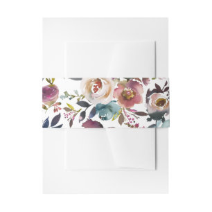 Blumenfrühling Pastel Wasserfarbe Hochzeit Einladu Einladungsbanderole