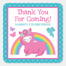 Blumenfrühling Rosa Lama & Rainbow Birthday