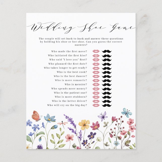 Blumenfrühling Sommerhochzeit Schuhspiel (Vorderseite)