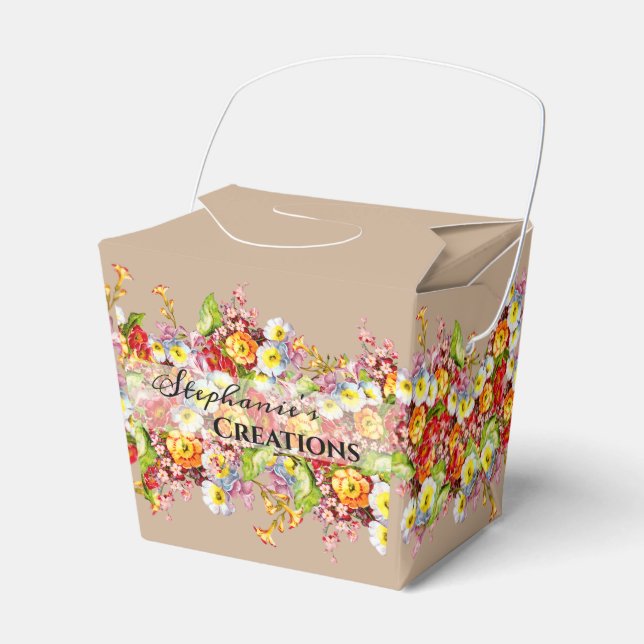 Blumenfrühlingsblumen Primrose Taupe Beruflich Geschenkschachtel (Vorderseite)