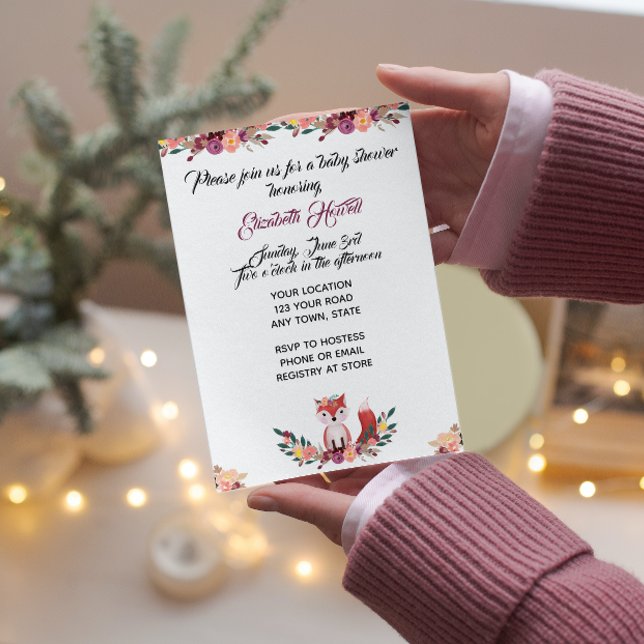 Blumenfuchs Kinderdusche Einladung (Von Creator hochgeladen)