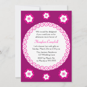 Blumengarland Pink Bridal Dusche Einladung