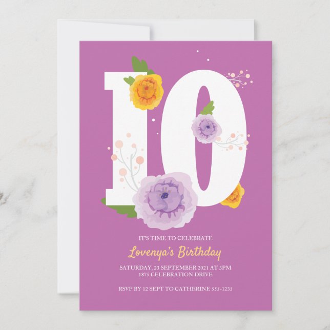 Blumengarten 10. Geburtstagsparty Save The Date (Vorderseite)