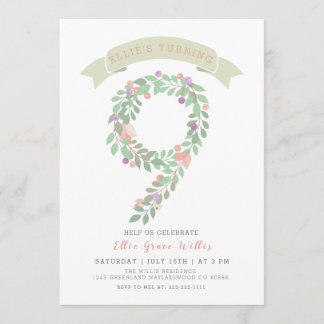 Blumengarten 9. Geburtstagsparty Einladung