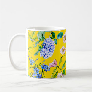 Blumengarten Aquarell-Illustrationsmuster Kaffeetasse