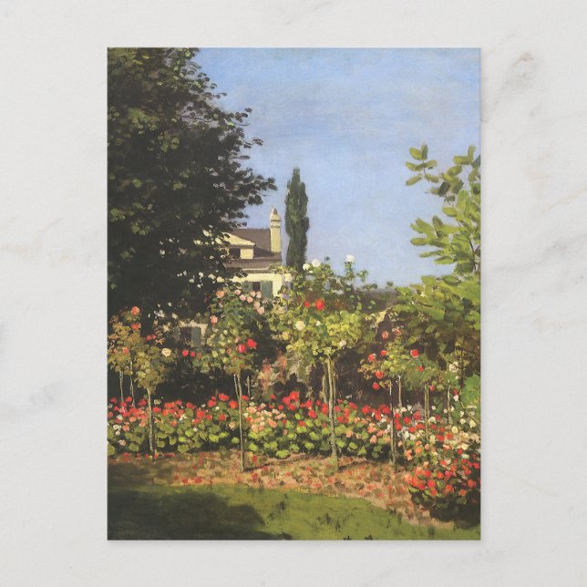 Blumengarten auf Sainte-Adresse von Claude Monet Postkarte (Vorderseite)