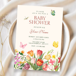 Blumengarten-Baby-Party Einladung