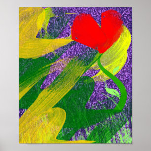Blumengarten bei Twilight Print Poster