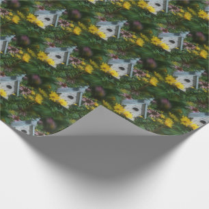Blumengarten Birdhouse Natur Art Muster Geschenkpapier