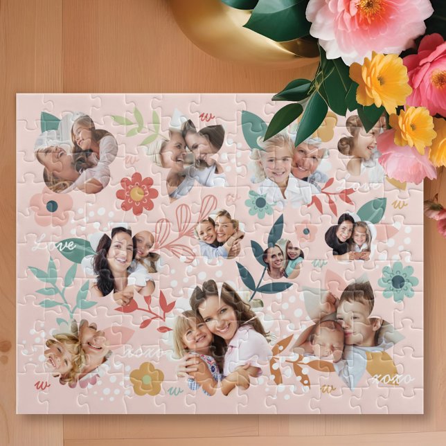 Blumengarten Blume Foto Bilderrahmen (Floral Garden Flower Family Photo Frame Collage Jigsaw Puzzle)