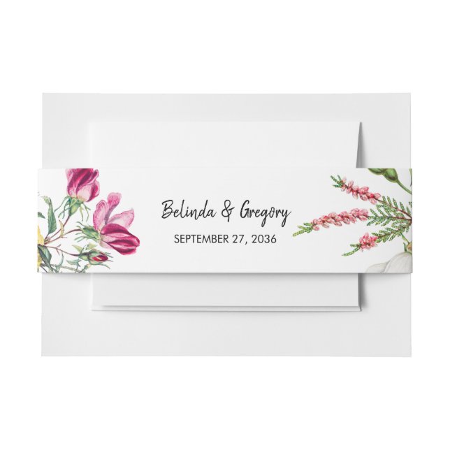 Blumengarten Blume Hochzeit Einladungsbanderole (Vorderseite Beispiel)