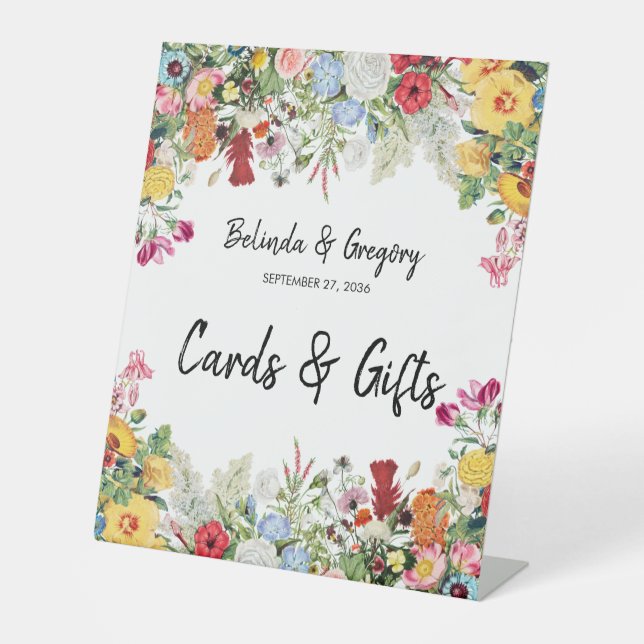 Blumengarten Blume Hochzeiten Karten und Geschenke Sockelschild (Vorderseite)
