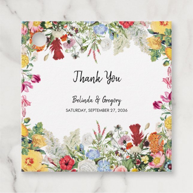 Blumengarten Blume Hochzeitsgeschenk Geschenkanhänger (Vorderseite)