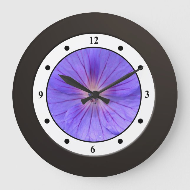 Blumengarten Blume Moderne Ziffern Große Wanduhr (Vorderseite)