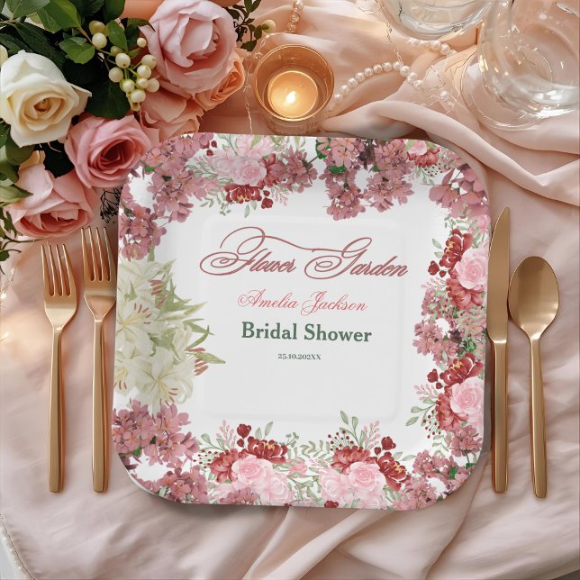 Blumengarten Brautdusche Einladung Pappteller (Von Creator hochgeladen)