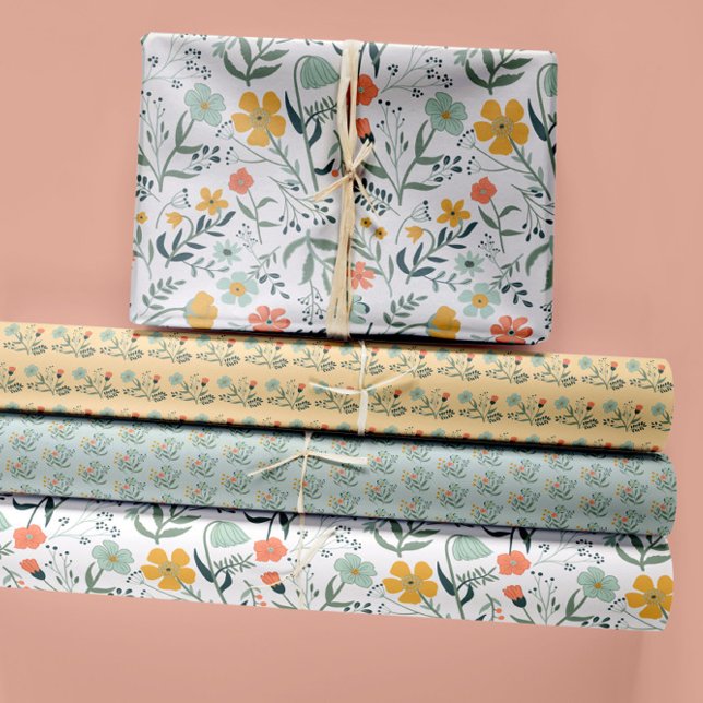 Blumengarten Dekoupage Geschenkpapier Set (Whimsical Botanical Garden Florals from Studio Posies.)