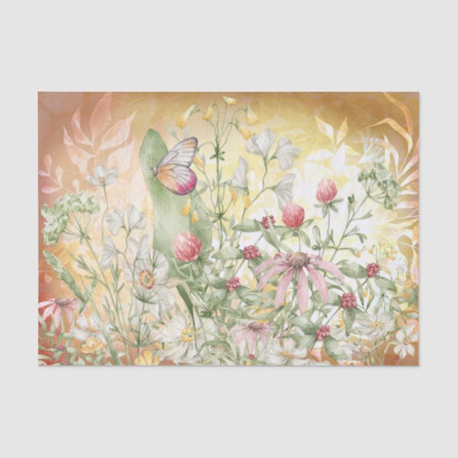 Blumengarten Dekoupage Tissue Paper Seidenpapier (Vorderseite)