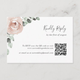 Blumengarten Dusty Rose QR Code Wedding RSVP Karte
