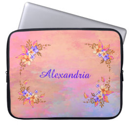 Blumengarten Elegante Rosa Watercolor Laptopschutzhülle