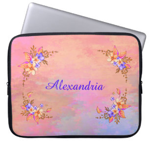 Blumengarten Elegante Rosa Watercolor Laptopschutzhülle