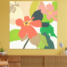 Blumengarten - Farbblöcke Leinwanddruck