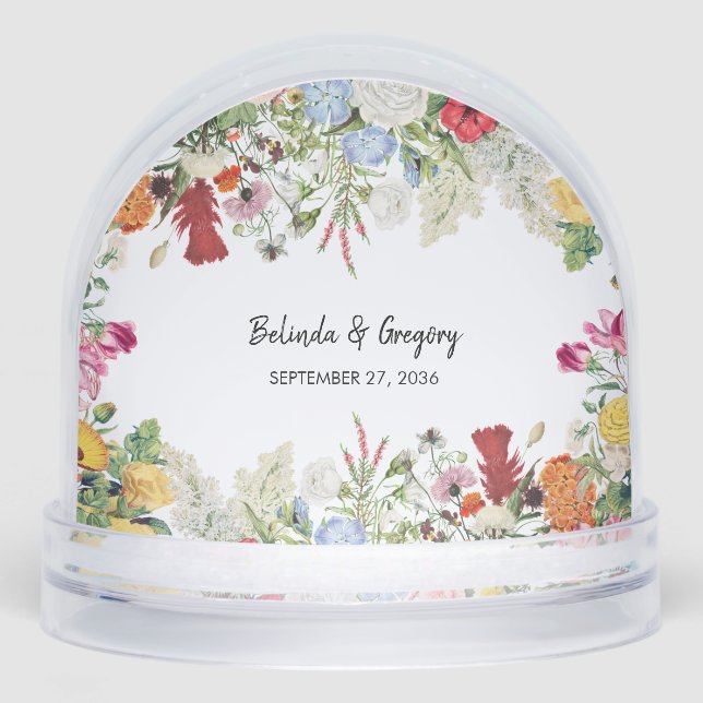 Blumengarten Farbenfrohe Blume Gastgeschenk Hochze Schneekugeln (Vorderseite)