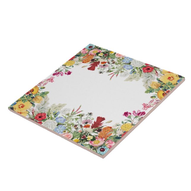 Blumengarten Farbige Blume Fliese (Seite)