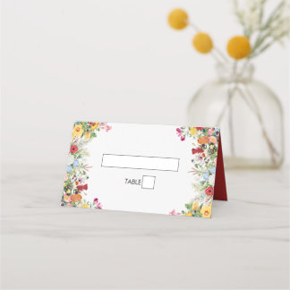 Blumengarten Farbige Blumen Hochzeit Platzkarte