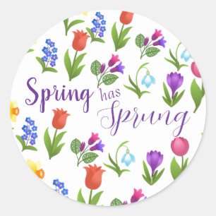 Blumengarten Frühling ist angekommen Runder Aufkleber