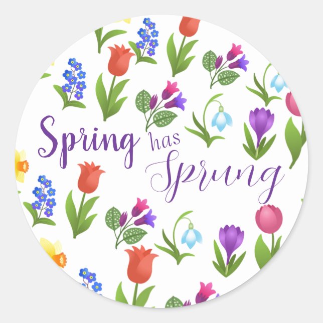 Blumengarten Frühling ist da  Runder Aufkleber (Vorderseite)
