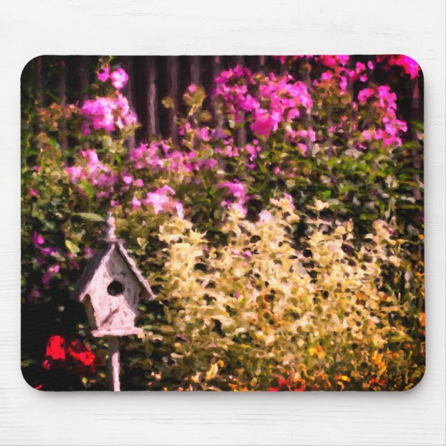 Blumengarten Geburtshaus Pastellmalerei Mousepad (Vorne)