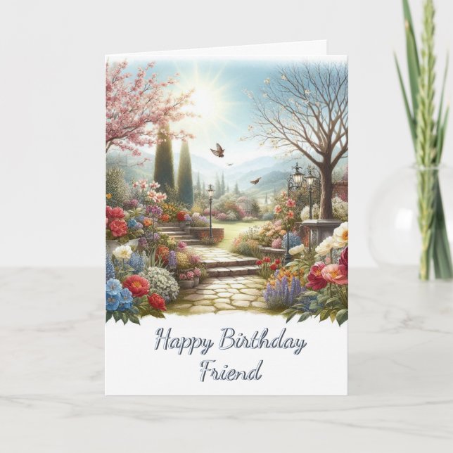 Blumengarten Grußkarte zum Geburtstag Karte (Vorderseite)