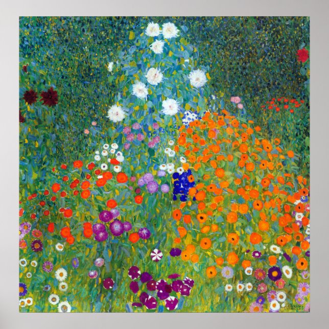Blumengarten, Gustav Klimt Poster (Vorne)