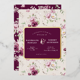 Blumengarten Hochzeit Folieneinladung