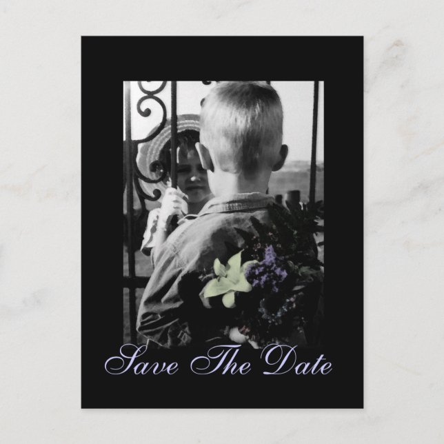 Blumengarten Hochzeit Save the Date Postkarte (Vorderseite)