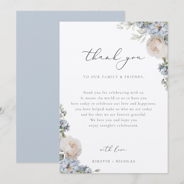 Blumengarten Hochzeitsempfehlung Dankeskarte (Vorne/Hinten)