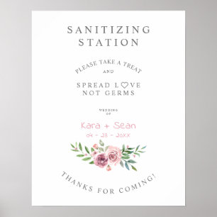 Blumengarten Hochzeitsstation für berittene Handsc Poster