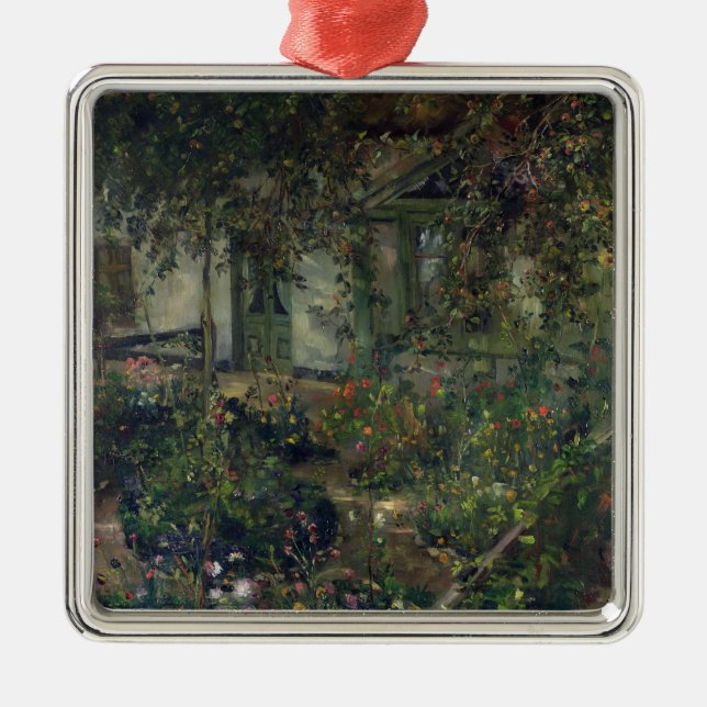 Blumengarten in Blüte, 1904 Silbernes Ornament (Vorne)