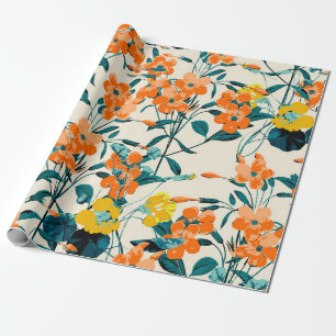 Blumengarten. Kleine Niedliche Florale und Zweigst Geschenkpapier