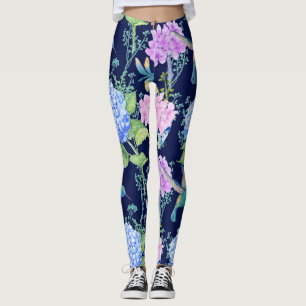 Blumengarten-Kolibri-Libelle Legging Leggings