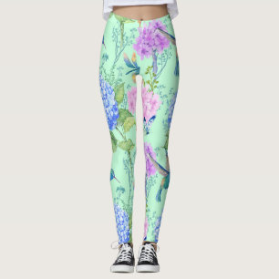 Blumengarten-Kolibri-Libellen-Schmetterling Leggings