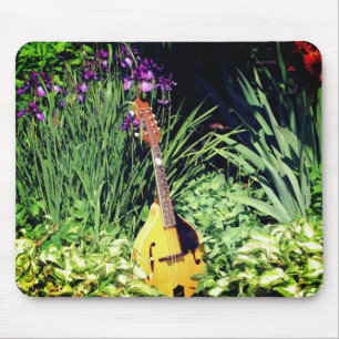 Blumengarten Mandolin und Iris Mousepad