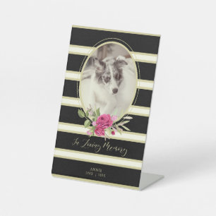 Blumengarten Memorandum Katze Katze Hund Golden &  Sockelschild