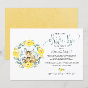 Blumengarten mit Babydusche Einladung