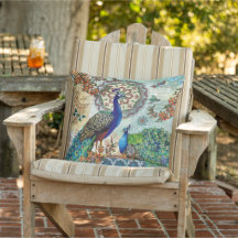 Blumengarten mit grüner Feder Peacock Bird Floral 