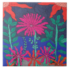 Blumengarten Nachtszene Fliese