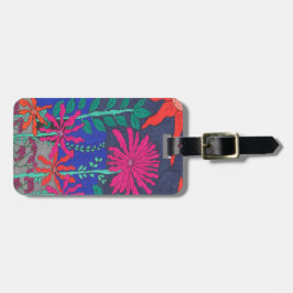 Blumengarten Nachtszene  Gepäckanhänger