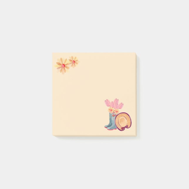 Blumengarten-Notizen Post-it Klebezettel (Vorderseite)